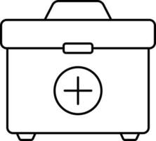 First Aid Box Icon Or Symbol In Line art. vector