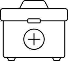 First Aid Box Icon Or Symbol In Line art. vector