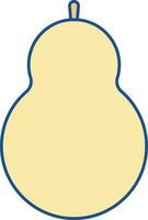 Yellow Pear Icon In Flat Style. vector