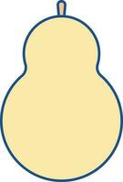 Yellow Pear Icon In Flat Style. vector