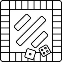 Black Thin Line Art Of Monopoly Game Icon. vector