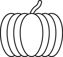 aislado calabaza icono en negro lineal estilo. vector