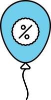 Discount Message Balloon Icon In Blue And White Color. vector