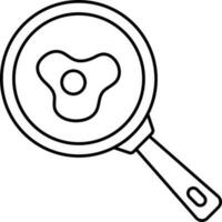 Black Outline Illustration Of Omelet Pan Icon. vector