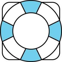 White And Blue Swimming Ring Icon In Blue And White Color. vector
