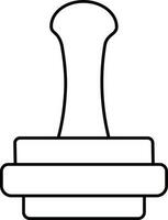 Isolated Stamper Icon In Line Art. vector