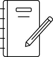 Illustration Of Book With Icon In Line Art. vector