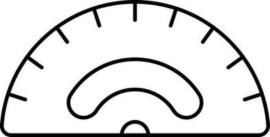 Isolated Protractor Icon In Line Art. vector