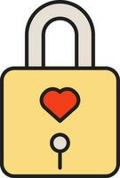 Flat Style Love Lock Colorful Icon. vector
