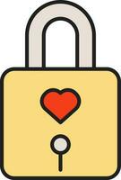 Flat Style Love Lock Colorful Icon. vector