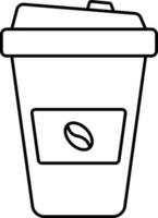 Isolated Coffee Disposal Glass Black Outline Icon. vector