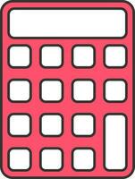Flat Style Calculator Red And White Icon. vector