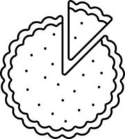 Triangle Piece Cut Piece Cake Line Art Icon. vector