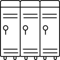 Isolated Locker Vector Icon In Line Art.