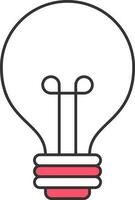 Isolated Electric Bulb Icon In Red And White Color. vector