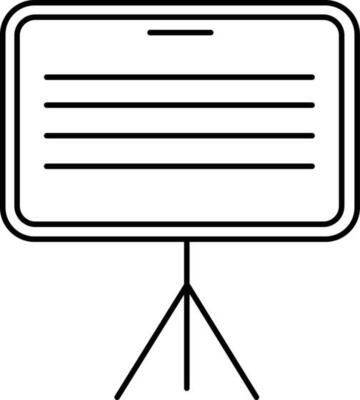 Flat Style Easel Board Icon In Line Art.