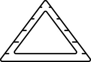 Black Outline Illustration Of Triangle Ruler Scale Icon. vector
