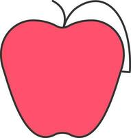 plano ilustración de rojo manzana icono. vector