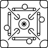 negro lineal estilo carrom tablero icono. vector