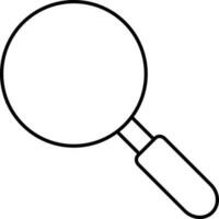 Magnifying Glass Icon Or Symbol In Line art. vector