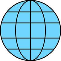 Blue Internet Icon In Flat Style. vector
