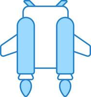 Flat Style Jetpack Icon In Blue And White Color. vector