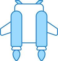 plano estilo jetpack icono en azul y blanco color. vector