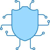 Digital Shield Icon Or Symbol In Blue Color. vector