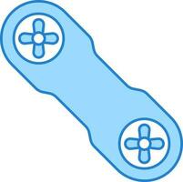 Top View of Hoverboard Flat Icon In Blue And White Color. vector
