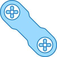 parte superior ver de hoverboard plano icono en azul y blanco color. vector