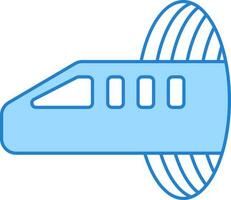 Blue Illustration Of Hyperloop Flat Icon. vector