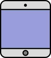 Purple And Grey Tablet Icon In Flat Style. vector