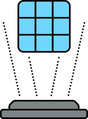 Euclidean Design Hologram Blue Icon Or Symbol.
