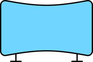 Blue Monitor Icon In Flat Style. vector