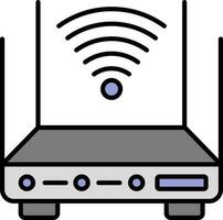 Flat Wifi Router Grey And Purple Icon. vector