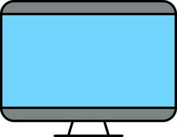 Isolated Desktop Flat Icon In Grey And Blue Color. vector