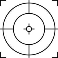 Black Outline Illustration Of Target Point Icon. vector
