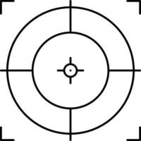 Black Outline Illustration Of Target Point Icon. vector