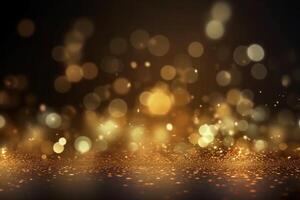 A blurred gold light, silver light abstract background with bokeh glow, Illustration. photo