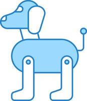 Flat Illustration Of Robotic Dog Blue And White Icon. vector