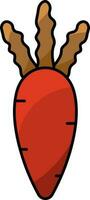 Vector Illustration Of Carrot Icon In Flat Style.