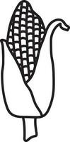 Isolated Corn Black Thin Line Art Icon. vector