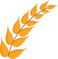 Orange Wheat Icon In Flat Style. vector