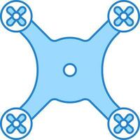 Top View Of Drone Camera Blue Icon. vector