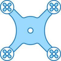 Top View Of Drone Camera Blue Icon. vector