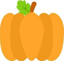 Flat Style Pumpkin Icon In Yellow Color. vector