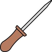 Vector Illustration of Brown Screwdriver.