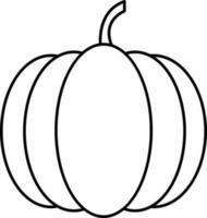 Black Outline Illustration Of Pumpkin Icon. vector