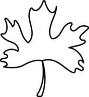 Isolated Maple Leaf Icon In Black Outline. vector