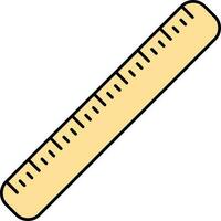 Yellow Ruler Icon In Flat Style. vector